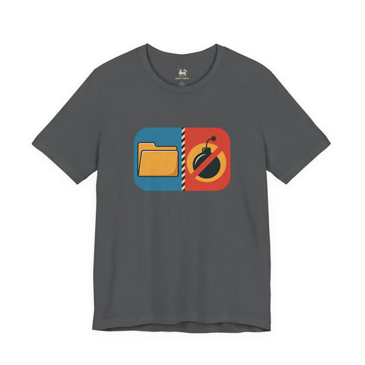 Drop the Files, Not Bombs — Minimal Icon Tee